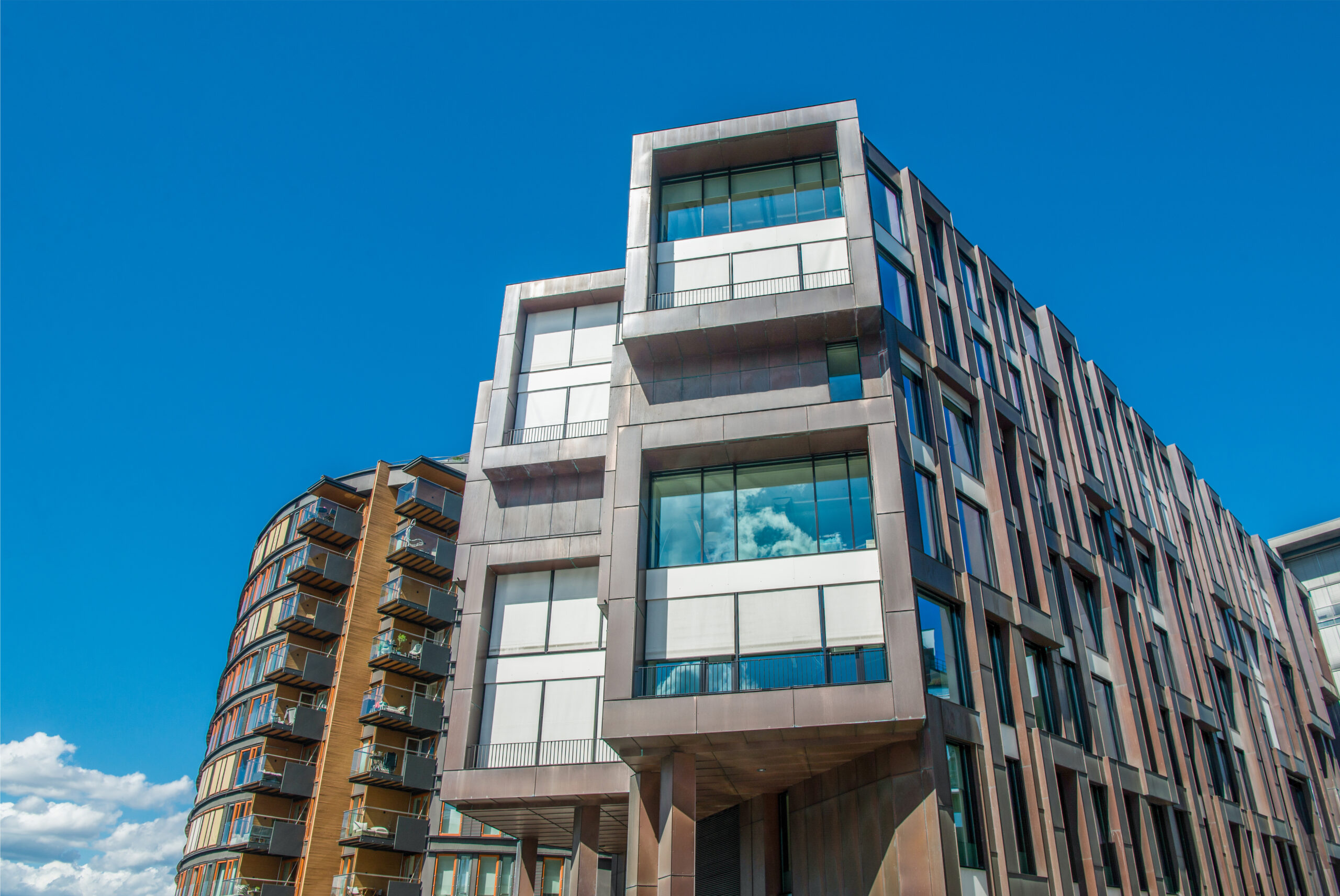 Modern house against blue sky